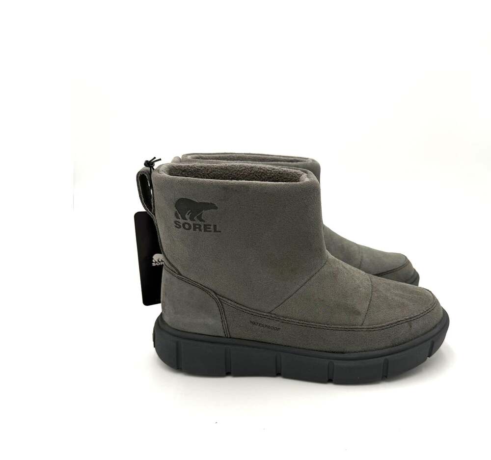 SOREL Women's Explorer lll Slip-On Waterproof Boot - Quarry, Sea Salt - 6.5
